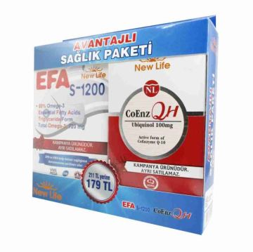 New Life Efa 1200 45 Softgel+ CoenzQh 30 Softgel Avantajlı Sağlık Paketi