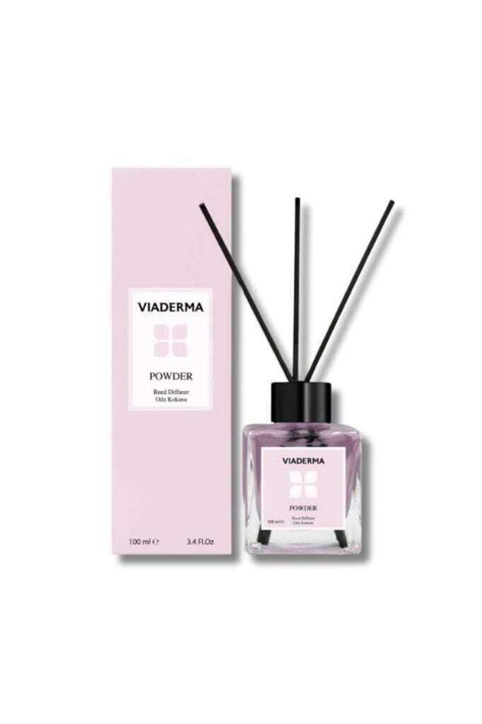 Viaderma Kare Şişe Pudra Esas Bambu Çubuklu Oda Kokusu 100 ml