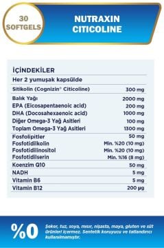 Nutraxin Citicoline Takviye Edici Gıda 30 Kapsül