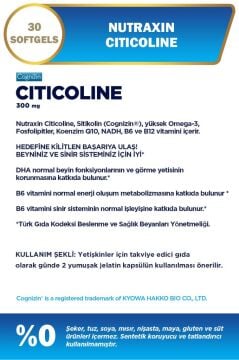 Nutraxin Citicoline Takviye Edici Gıda 30 Kapsül
