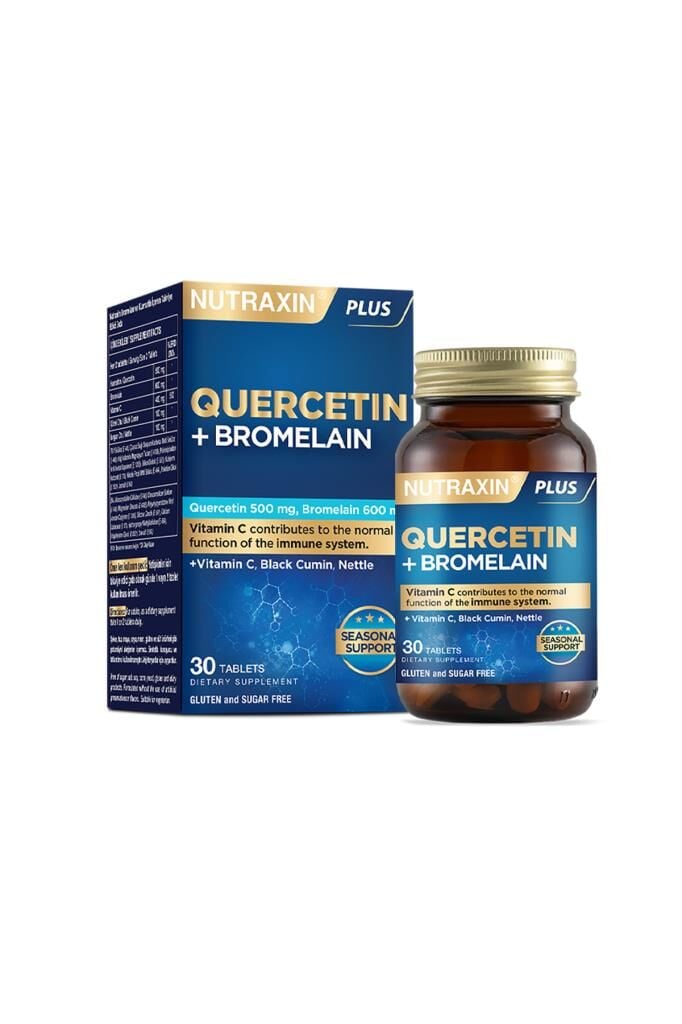Nutraxin Bromelain ve Kuersetin İçeren Takviye Edici Gıda 30 Tablet