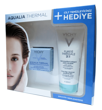 Vichy Aqualia Thermal Creme Riche Kuru Ciltler için Kofre - Purete Thermale Temizleyici 200ml Hediye