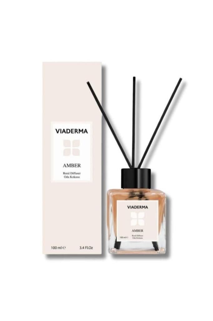 Viaderma Kare Şişe Amber Esansı Bambu Çubuklu Oda Kokusu 100 ml