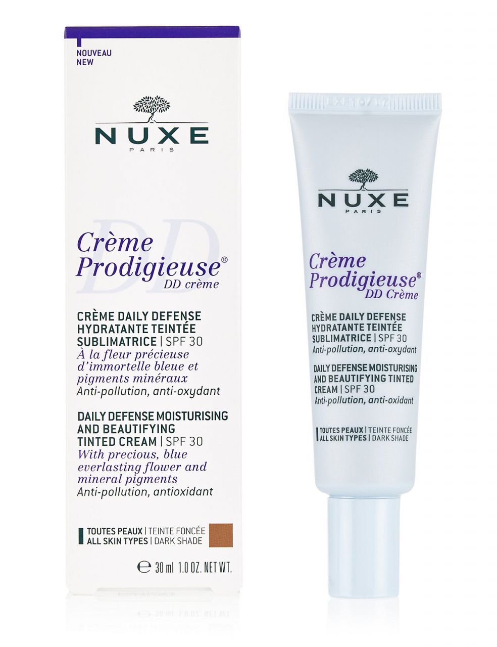Nuxe Creme Prodigieuse DD Spf 30 (Dark) Günlük Koruyucu,Nemlendirici,Renk Düzenleyici Krem 30 ml