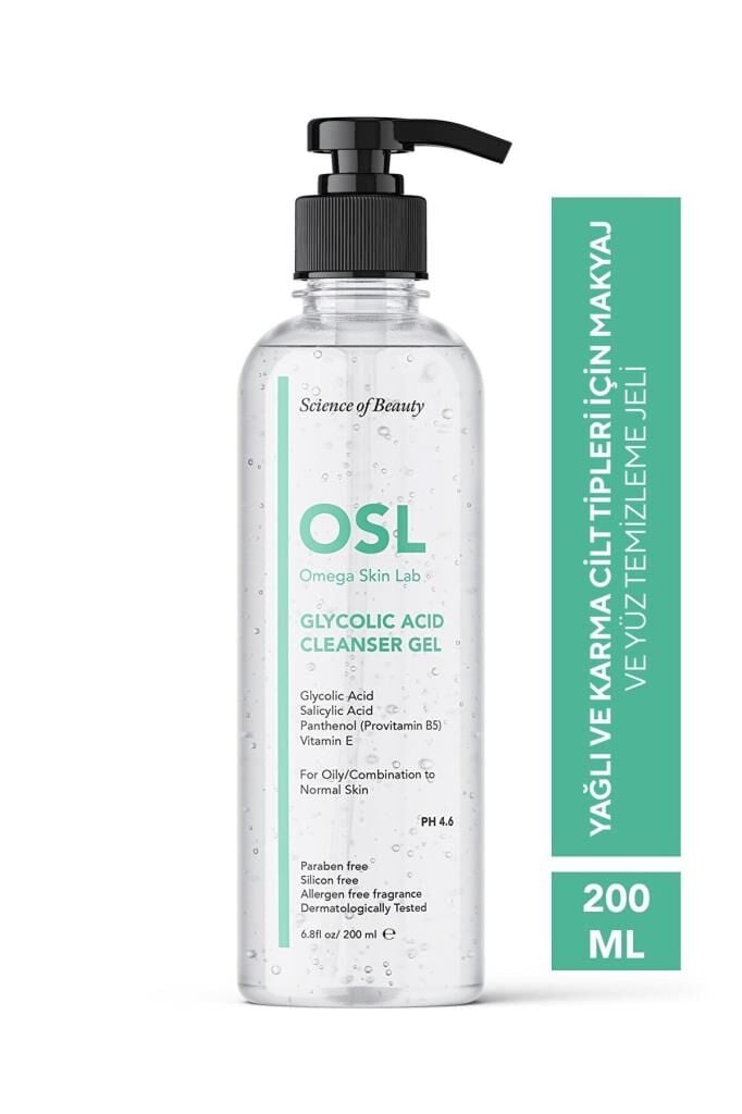 Osl Omega Skin Lab Glikolik Makyaj ve Yüz Temizleme Jeli 200 ml