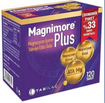 Magnimore Plus Magnezyum İçeren Takviye Edici Gıda120 Tablet