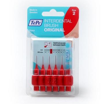 TePe Blister 6 lı Kırmızı 0.5 mm Ara Yüz Fırçası