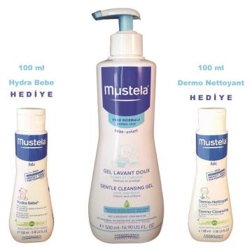 Mustela Dermocleansing 500 ml + 100 ml Dermocleansing Şamp +100 ml Hydra Bebe Lotion Hediyeli
