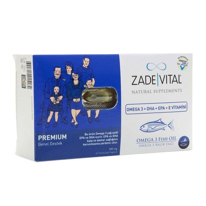 Zade Vital Omega 3 Balık Yağı Premium 500 mg 60 Blister Kapsül