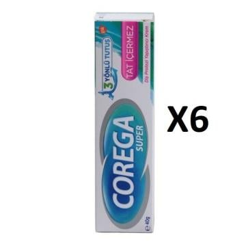 Corega Diş Protezi Yapıştırıcı 3 Yönlü Tat İçermez Krem 40 gr. 6'lı