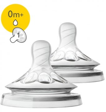 Philips Avent Natural Silikon Biberon Emziği Yenidoğan 0+ Ay 2'li SCF041/27