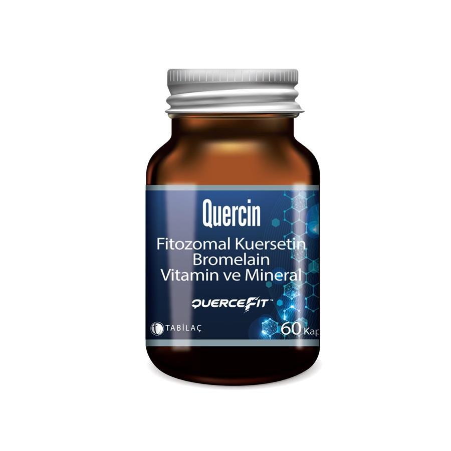 Quercin Fitozomal Kuersetin Bromelain Vitamin ve Mineral Takviye Edici Gıda 60 Kapsül
