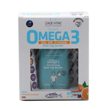 Zade Vital Premium Omega 3 Portakallı Balık Yağı Şurubu 100 ml