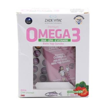 Zade Vital Premium Omega 3 Çilekli Balık Yağı Şurubu 100 ml