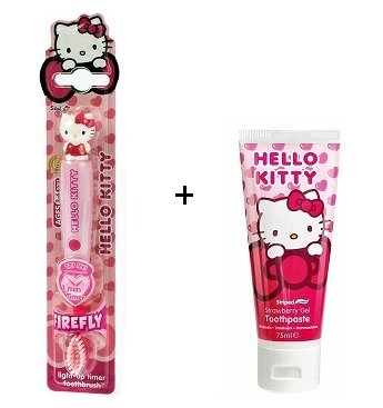 Hello Kitty Işıklı Diş Fırça + Diş Macun Set