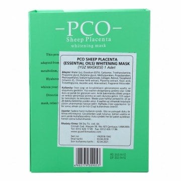 PCO Sheep Placenta-Koyun Plasenta Maskesi Kutu İçeriği 12 Adet