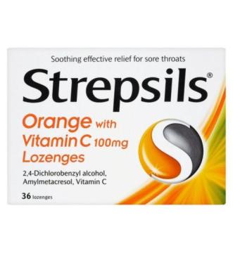 Strepsils C Vitaminli Portakal Aromalı Pastil