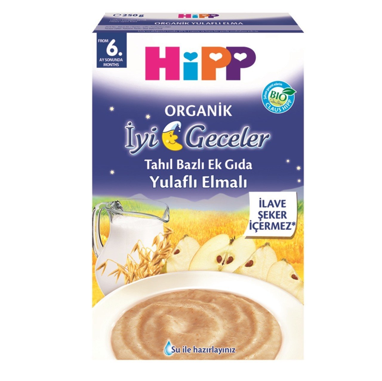 Hipp Organik İyi Geceler Sütlü Yulaflı Elmalı 250 gr