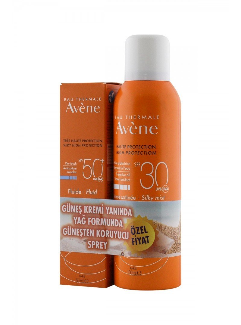 (SKT01/22)Avene Fluide SPF 50+ 50 ml + Sprey SPF 30+ 150 ml Güneş Koruyucu