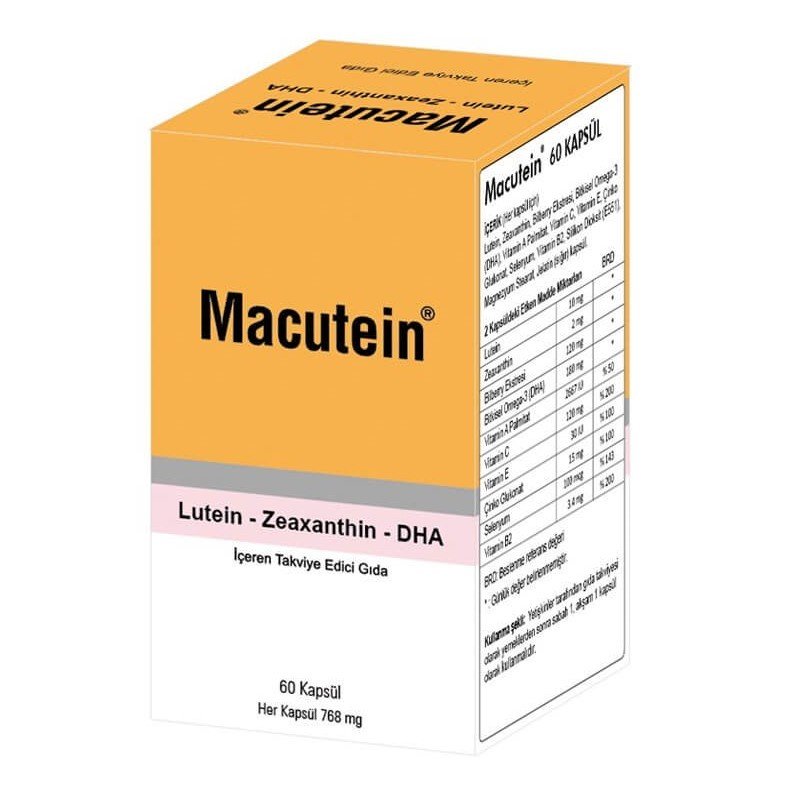 Macutein Lutein Zeaxanthin DHA 60 Kapsül
