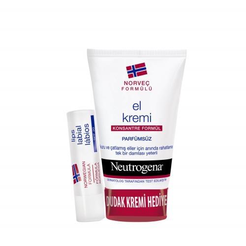 Neutrogena El Kremi Parfümsüz 75 ml + Dudak Kremi