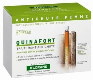 Klorane Quinafort Femme Quinine - Kinin İçeren Bayan Saç Dökülmesine Karşı Bakım Losyonu Ampul 12 x 5 ml