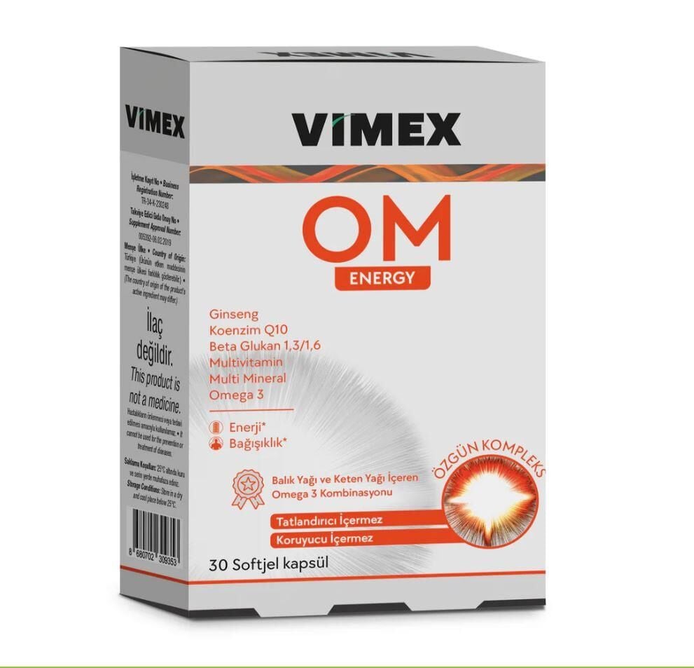 Vimex OM Energy 30 Softjel Kapsül