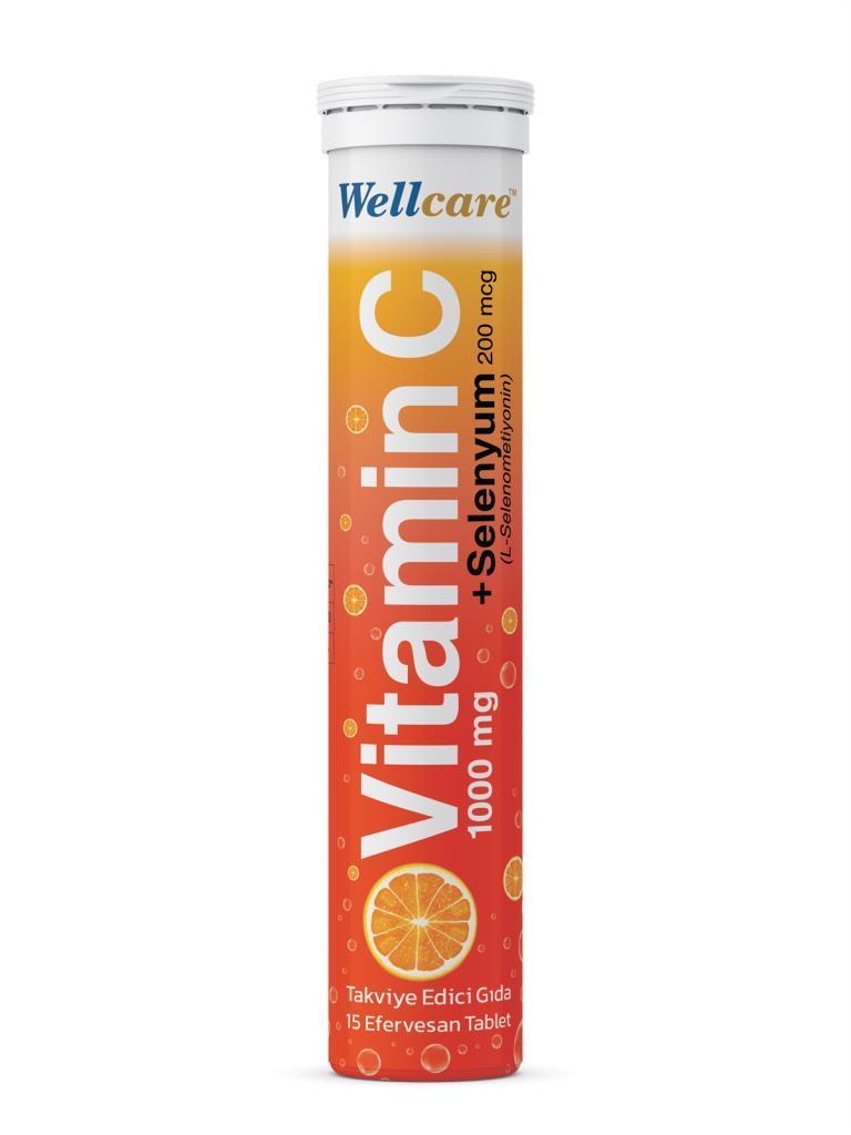 Wellcare Vitamin C + Selenyum15 Efervesan Tablet
