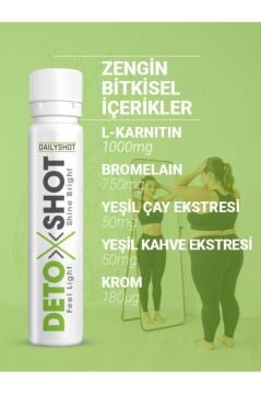 Detoxshot Kilo Kontrol Desteği, Bromelain, L-Carnitine, Krom, Detox Shot, Likit Detoks Kompleks