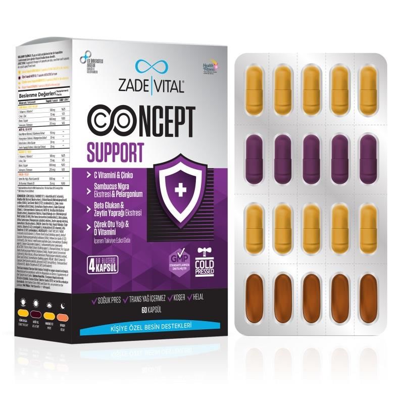 Zade Vital Concept Support 60 Kapsül Takviye Edici Gıda