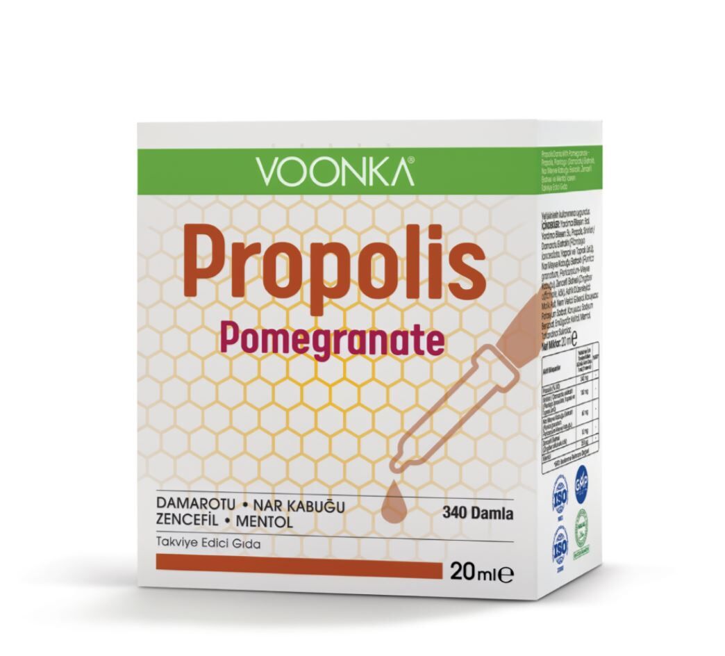 Voonka Propolis Pomegranate Damla Takviye Edici Gıda 20 ml