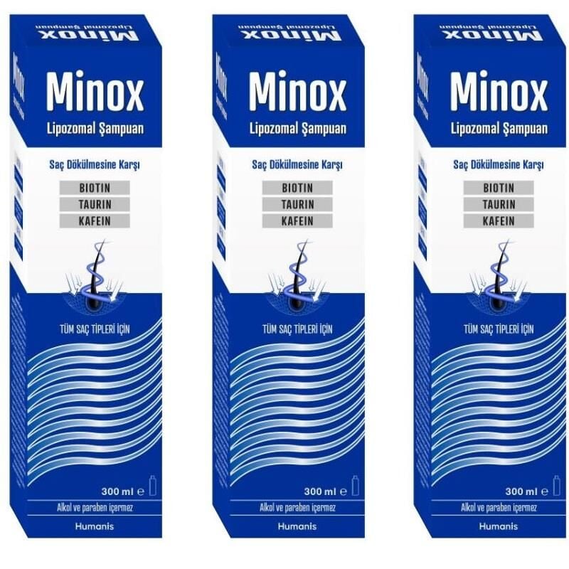 Minox Lipozomal Saç Dökülmesine Karşı Şampuan 300 ml 3 Adet