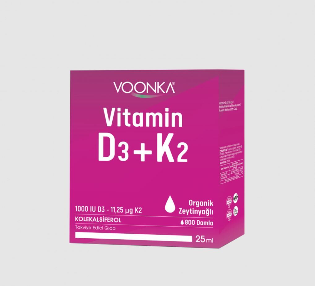 Voonka Vitamin D3 K2 Damla Takviye Edici Gıda 25 ml