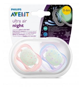 Avent SCF376/12 Ultra Air Night Emzik 2’li 0-6 Ay
