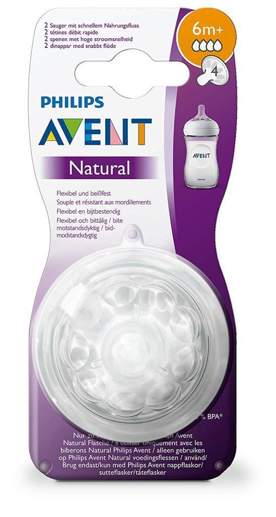 Avent SCF044/27 Natural Biberon Emziği 2’li Hızlı Akış 6+