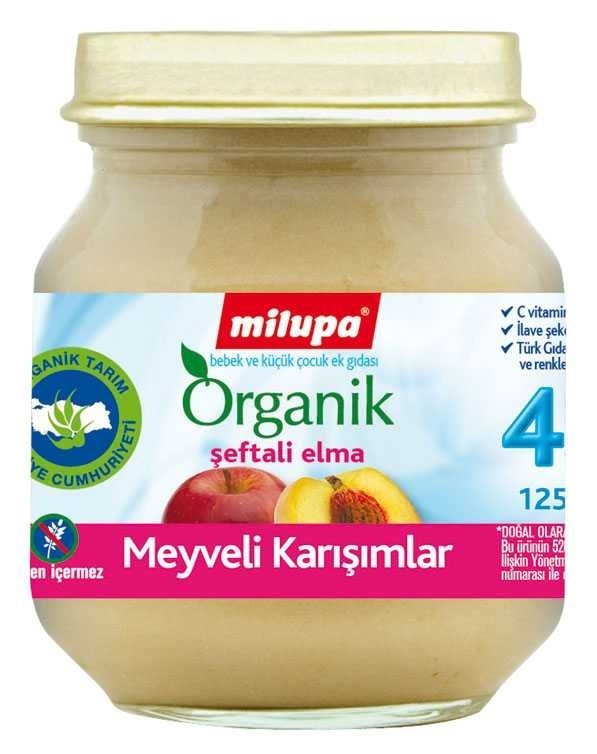 Milupa Organik Kavanoz Maması Şeftali Elma 125 g