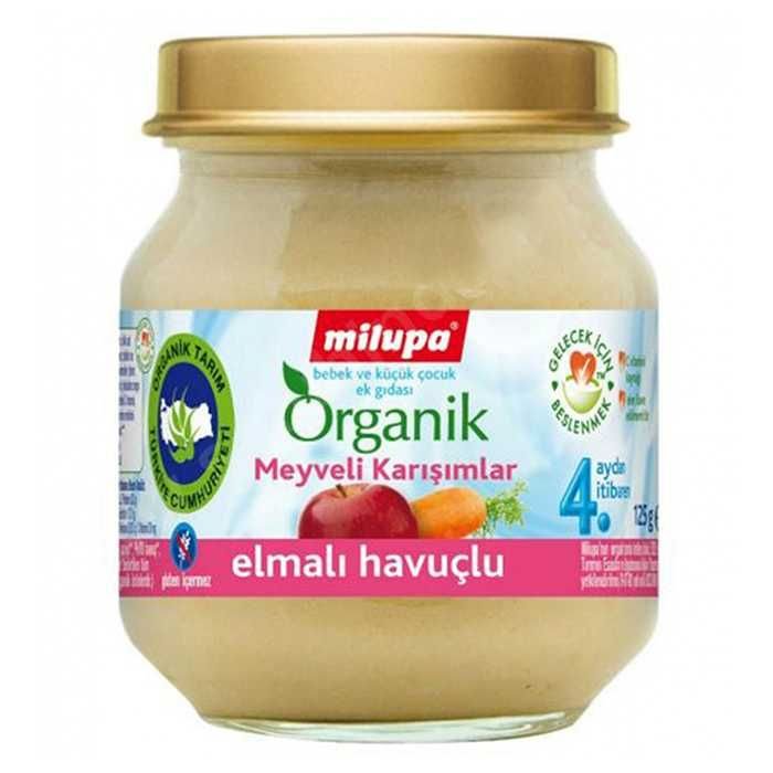 Milupa Organik Kavanoz Maması Elmalı Havuçlu 125 g