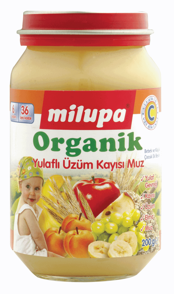 Milupa Organik Kavanoz Maması Yulaflı Üzüm Kayısı Muz 200 g