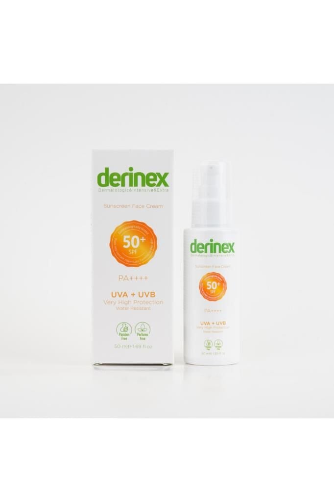 Derinex Tüm Ciltler İçin Güneş Koruyucu SPF50+ Yüz Kremi 50 ml