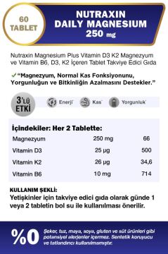 Nutraxin Magnesium Daily 250 mg 60 Tablet