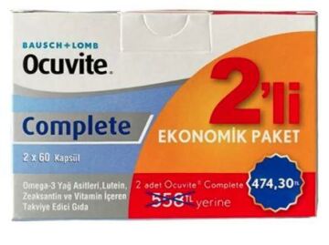Bausch & Lomb Ocuvite Complete Ekonomik Paket 2 x 60 Kapsül