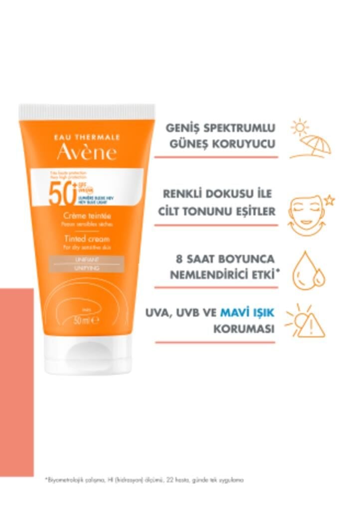 Avene Tinted Cream SPF50+ Kuru Ciltler için Renkli Güneş Kremi 50 ml