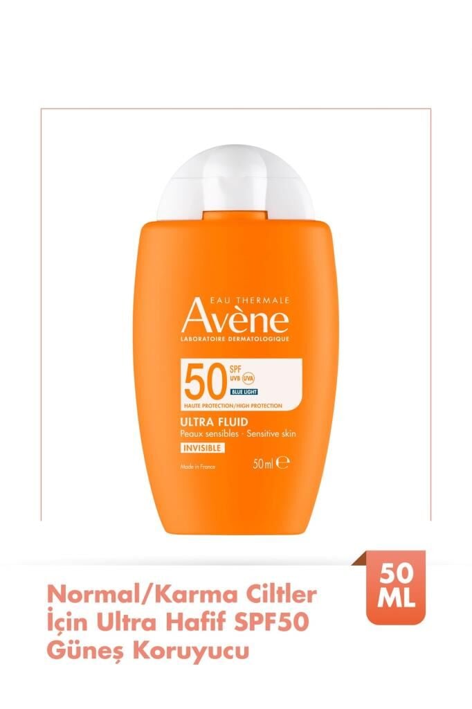 Avene Ultra Fluid Invisible SPF50 Normal ve Karma Ciltler İçin Güneş Kremi 50 ml