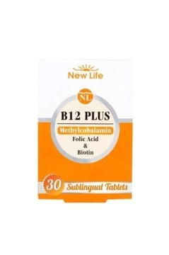 New Life B12 Plus Folik Asit ve Biotin İçeren Takviye Edici Gıda 30 Kapsül