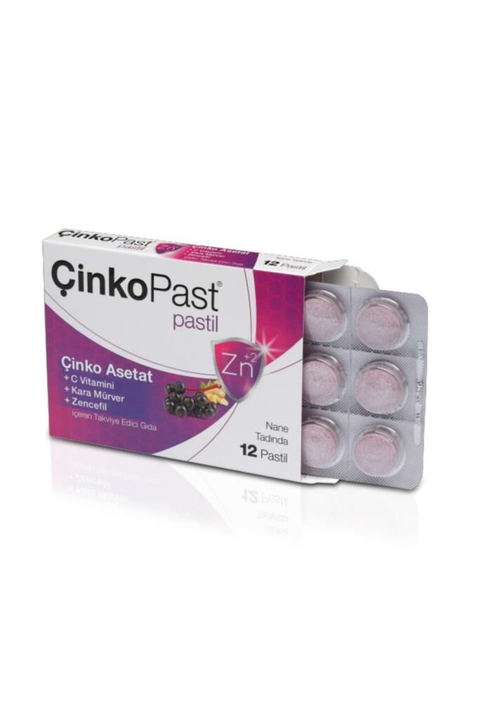 Çinkopast Nane Zencefil Kara Mürver Pastil 12'li