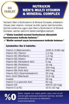 Nutraxin Mens Multi Vitamin Complex 60 Tablet