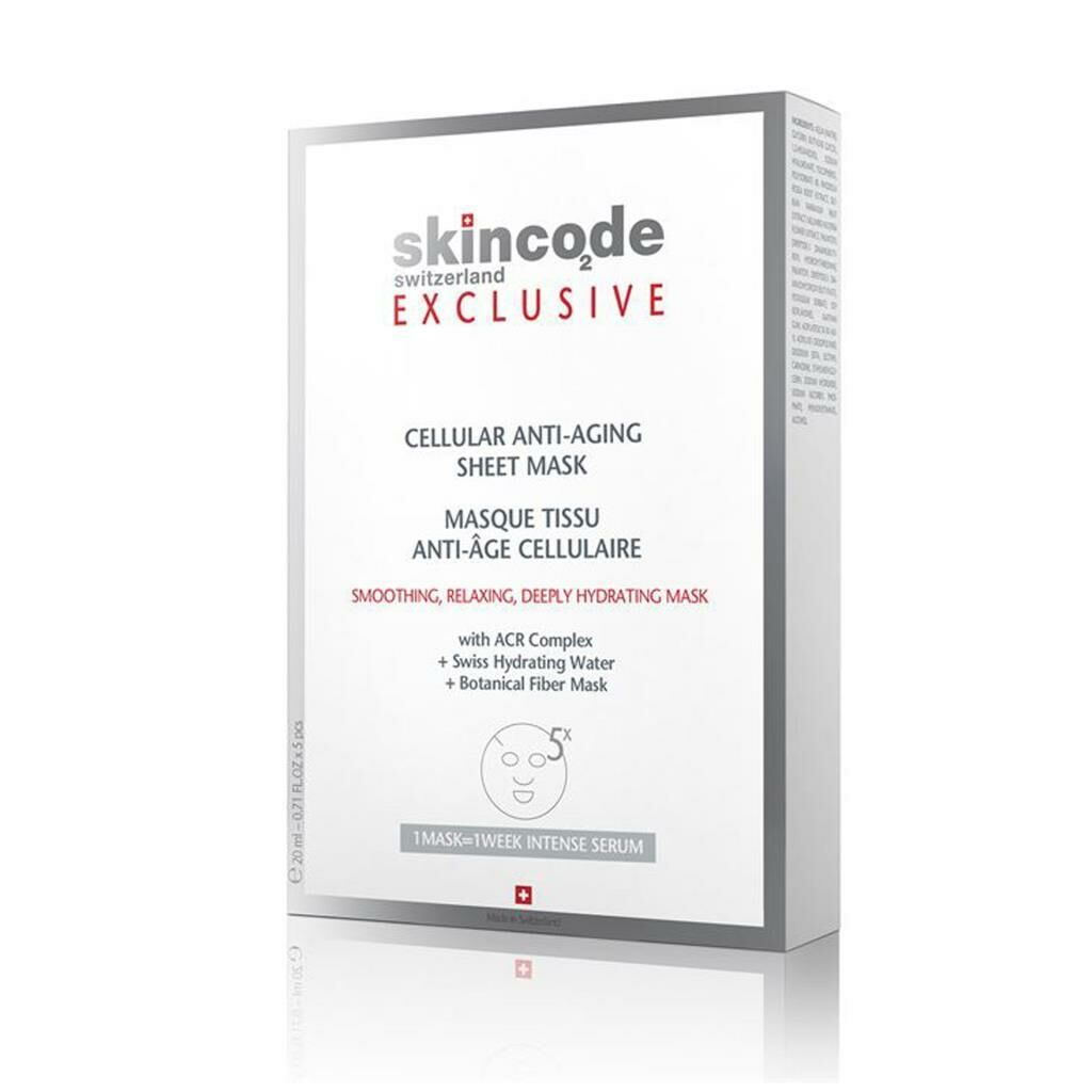 Skincode Exclusive Cellular Anti Aging Yaşlanma Karşıtı Kağıt Yüz Maskesi 20 ml x 5 Adet