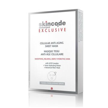 Skincode Exclusive Cellular Anti Aging Yaşlanma Karşıtı Kağıt Yüz Maskesi 20 ml x 5 Adet