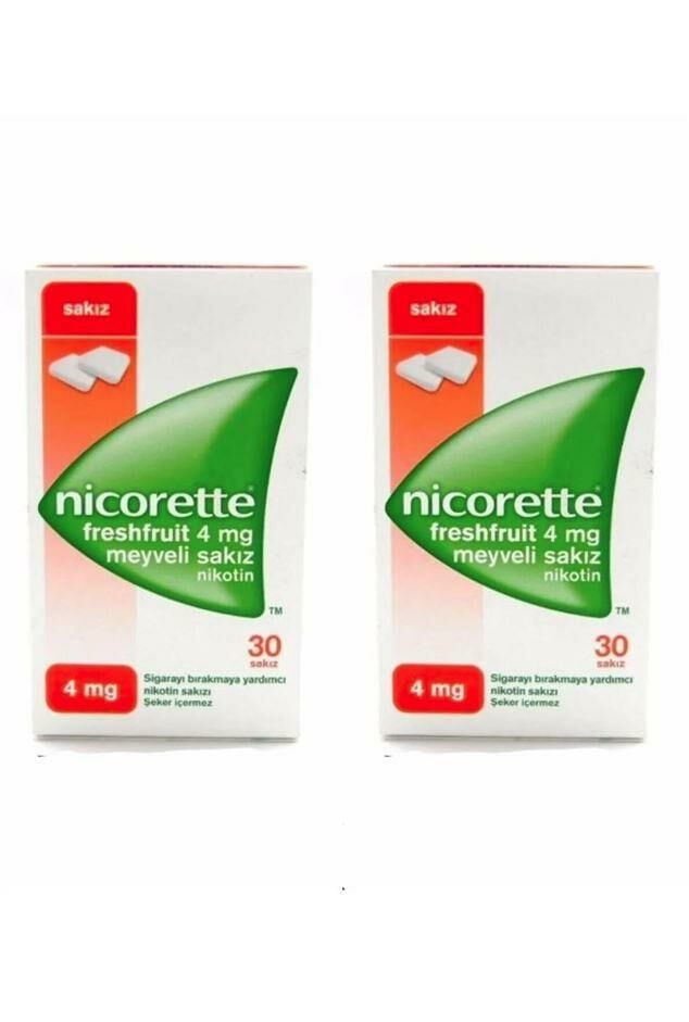 2 Kutu Nicorette 4mg Freshfruit Meyveli Sakız 30Lu