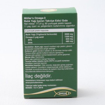 Möller's Omega 3 Möllers Balık Yağı 60 Kapsül